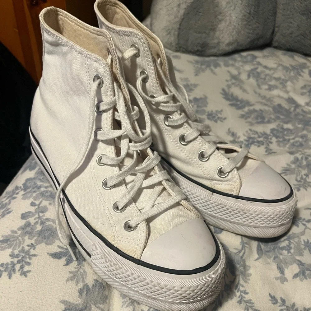 White Converse High-Top Canvas Sneakers